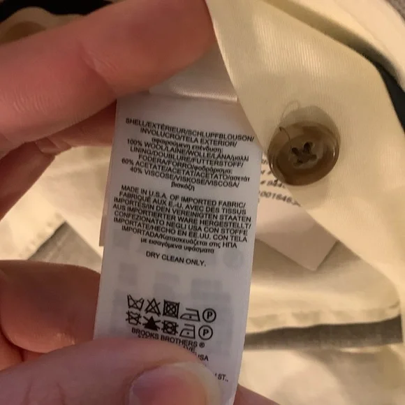 Brooks brother beige pinstripe wool suit, 40L blazer, 34” waist pant - Picture 10 of 11